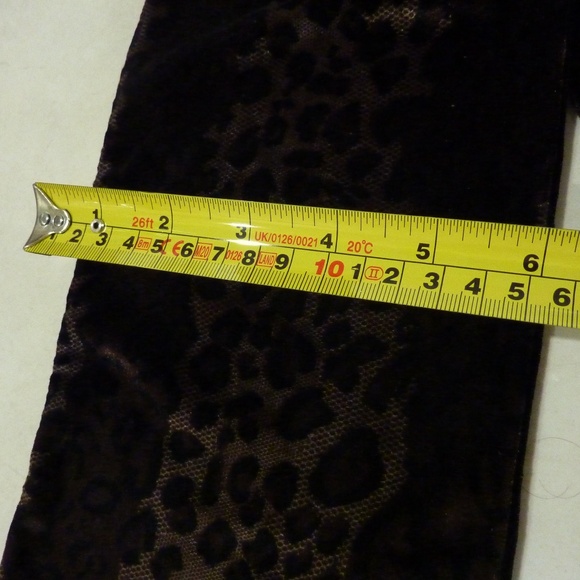 Leopard Print Y2K Velour Scarfs 2 SIDED BLACK VELOUR VINTAGE  50'' - Picture 3 of 3